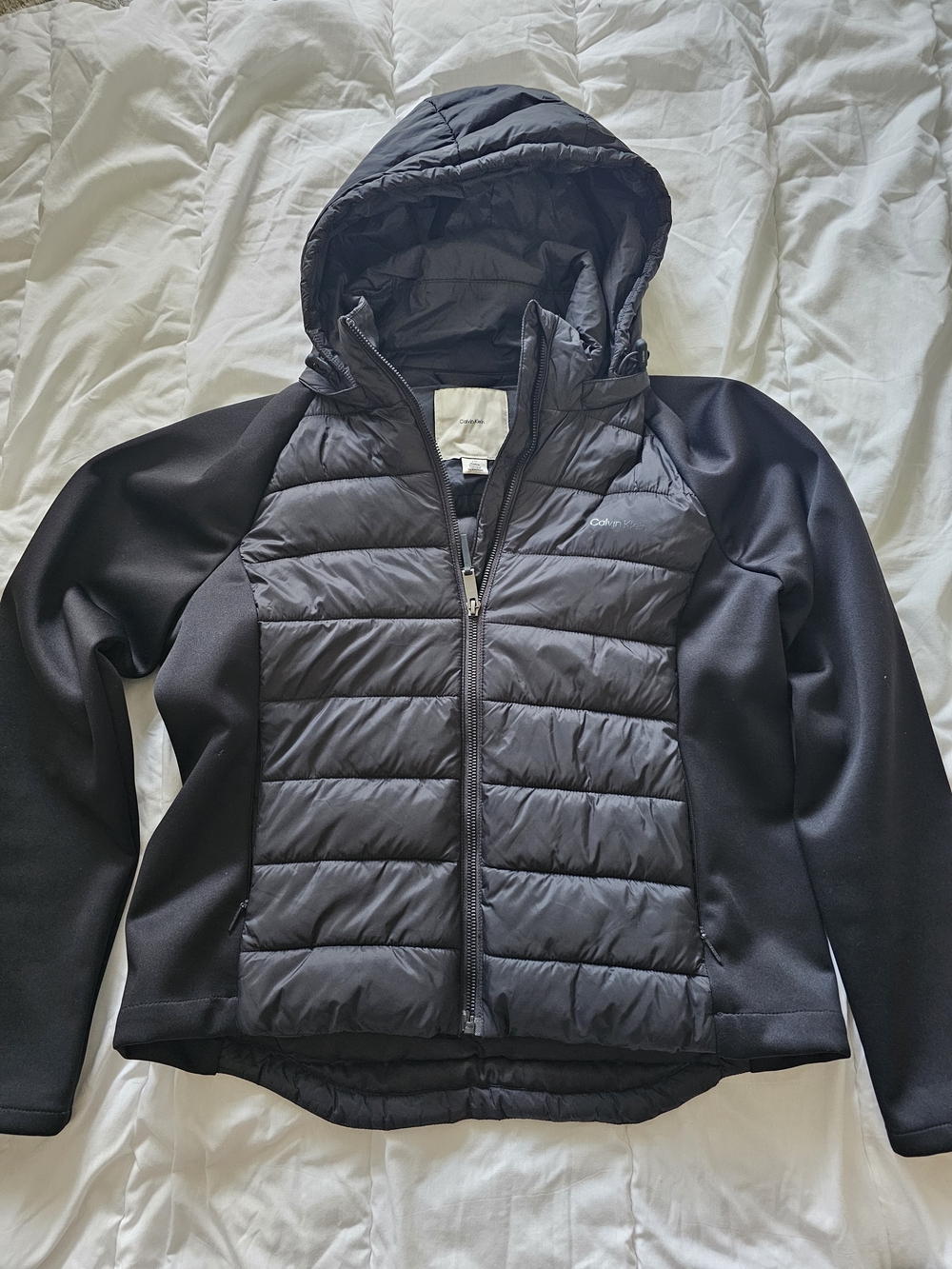 Calvin Klein Women's Black Quilted Hooded Jacket